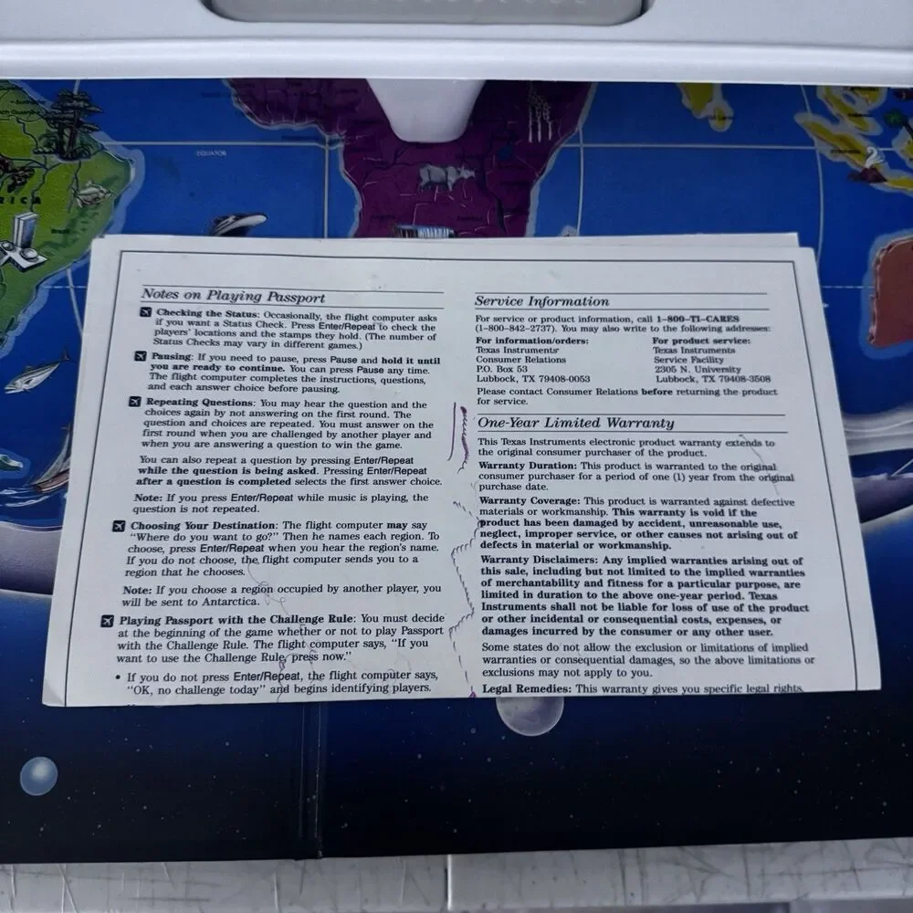 Electronic Passport Board Game Texas Instruments Vintage 1991 Works Great READ